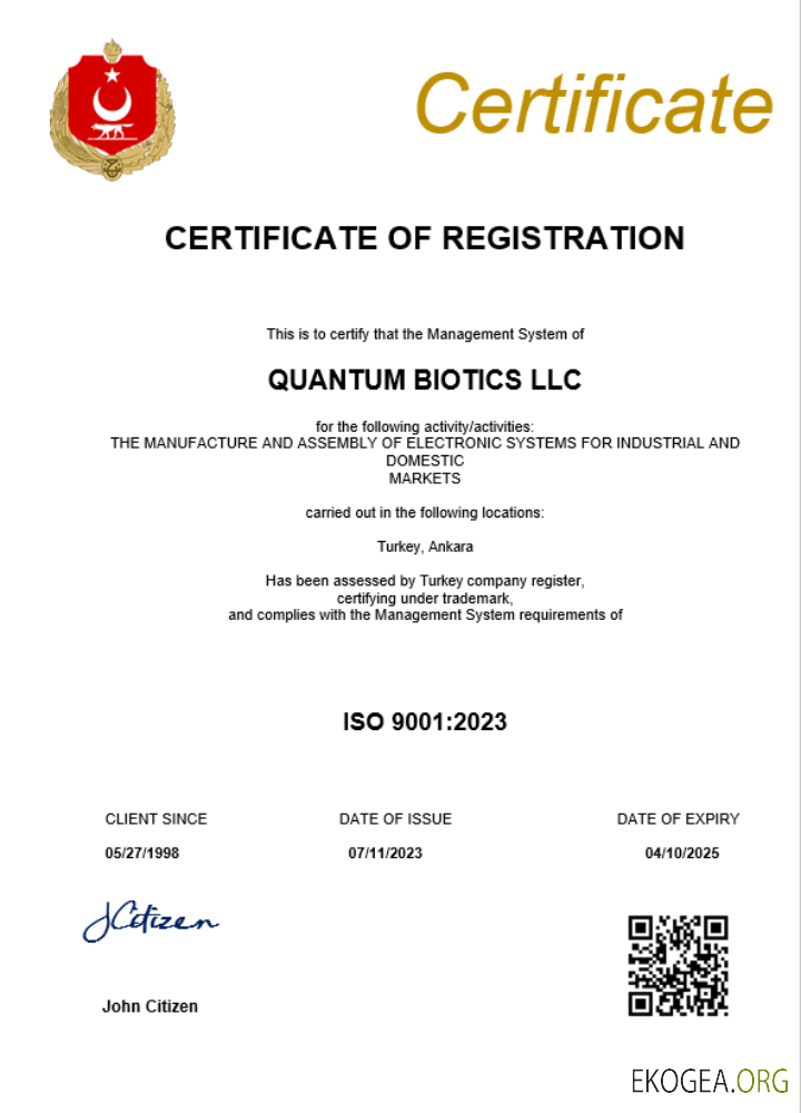 Modèle Word et PDF de certificat d'enregistrement d'entreprise en Turquie